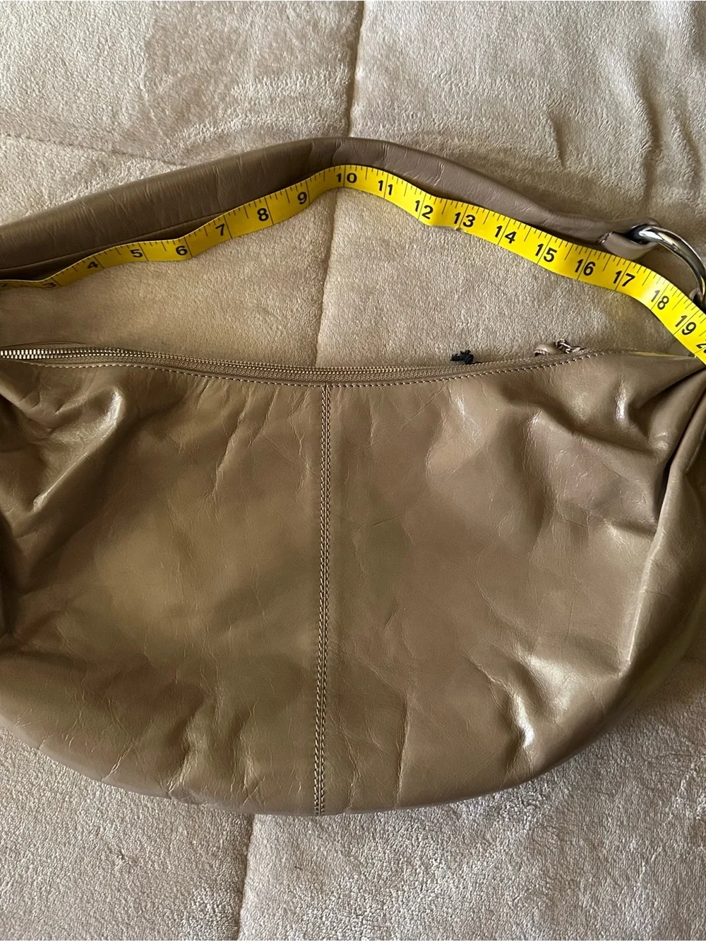 Banana Republic Taupe Hobo Leather Shoulder Bag